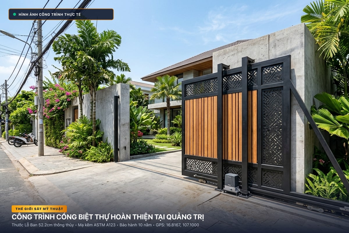 Thi công cổng sắt mỹ thuật biệt thự rèn thủ công tại Quảng Trị - Thế Giới Sắt Mỹ Thuật