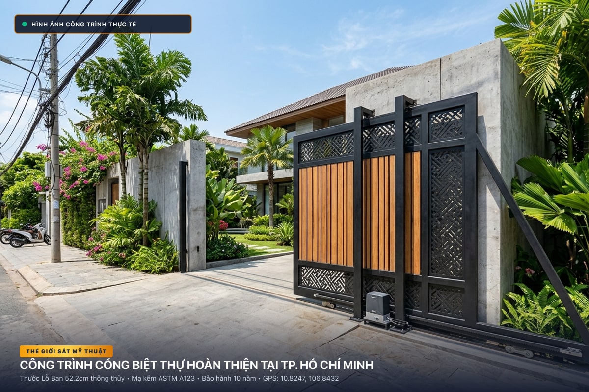 Thi công cổng sắt mỹ thuật biệt thự rèn thủ công tại TP. Hồ Chí Minh - Thế Giới Sắt Mỹ Thuật