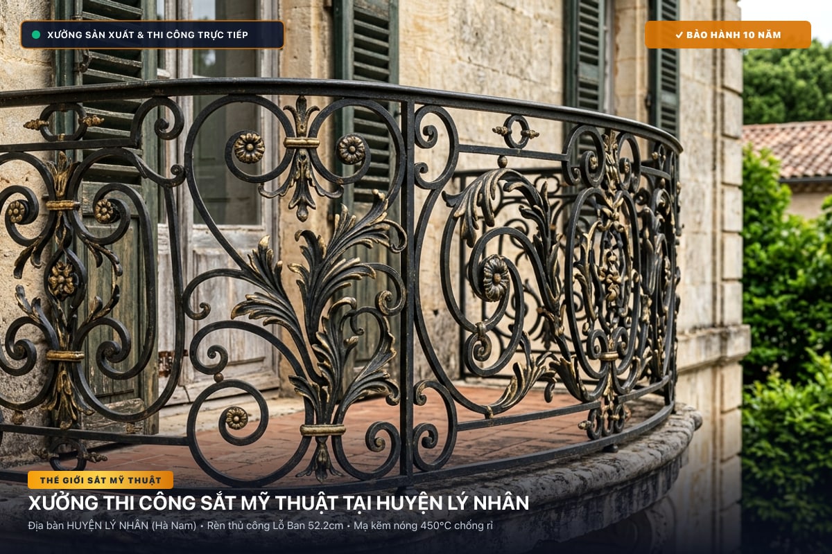 Xưởng thi công sắt mỹ thuật tại Huyện Lý Nhân - Cổng sắt biệt thự, cầu thang nghệ thuật
