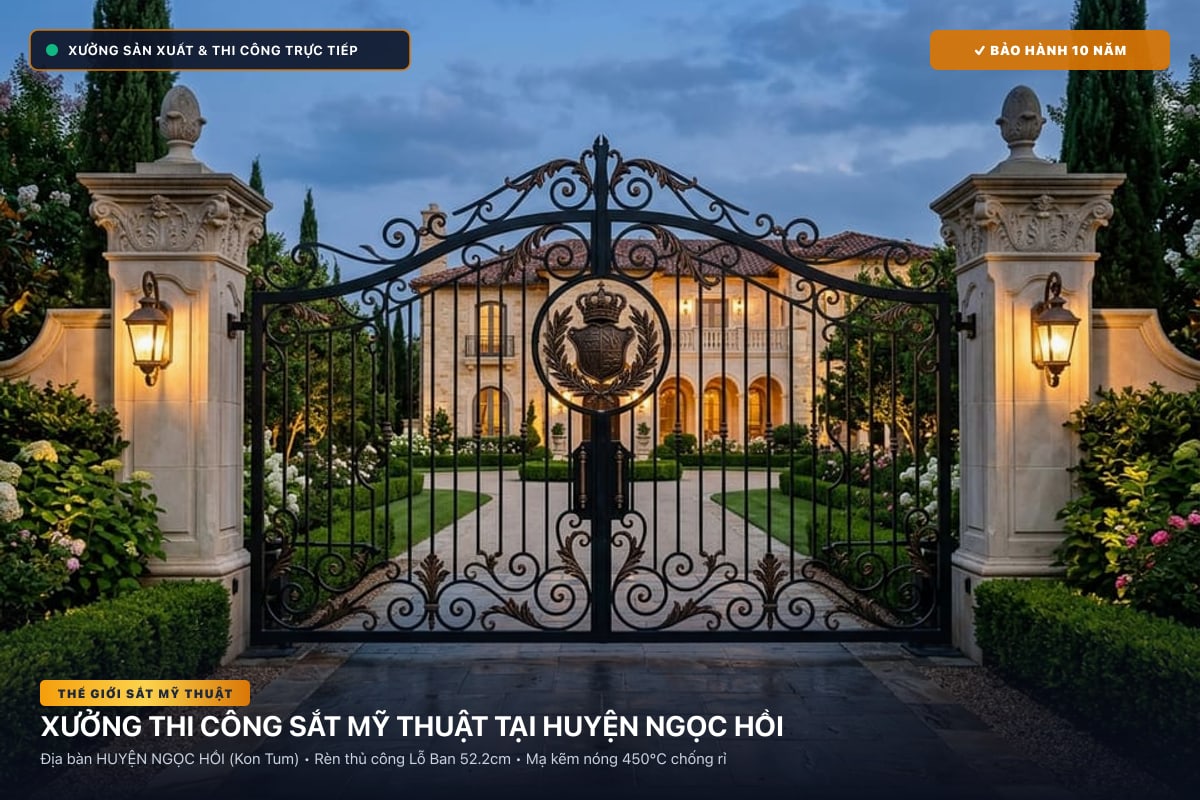 Xưởng thi công sắt mỹ thuật tại Huyện Ngọc Hồi - Cổng sắt biệt thự, cầu thang nghệ thuật