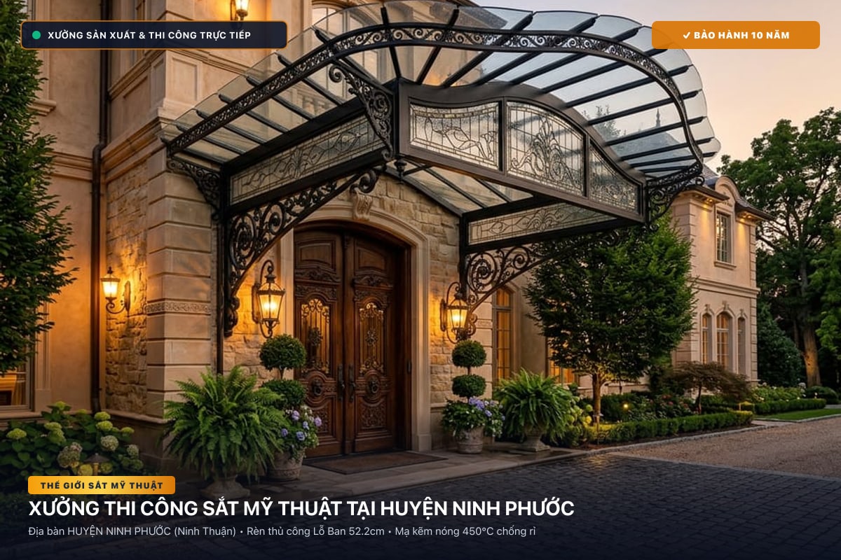 Xưởng thi công sắt mỹ thuật tại Huyện Ninh Phước - Cổng sắt biệt thự, cầu thang nghệ thuật