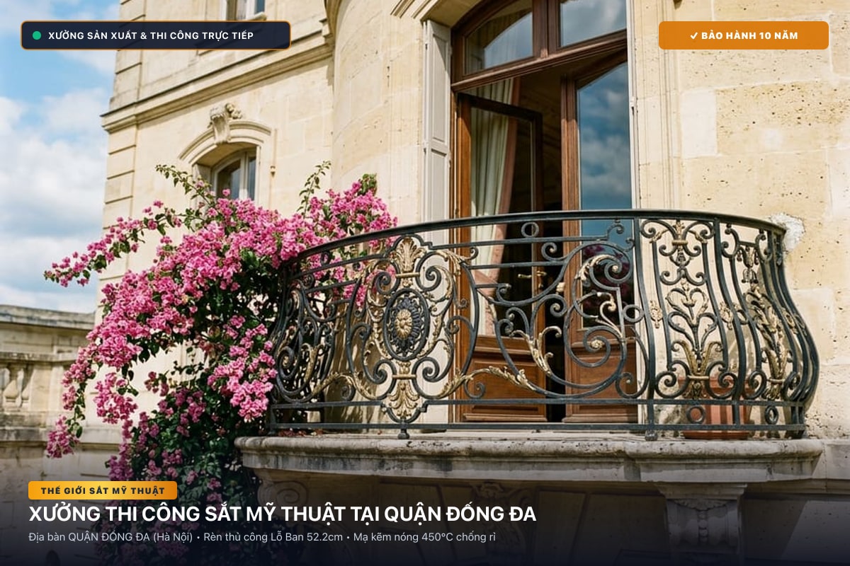Xưởng thi công sắt mỹ thuật tại Quận Đống Đa - Cổng sắt biệt thự, cầu thang nghệ thuật