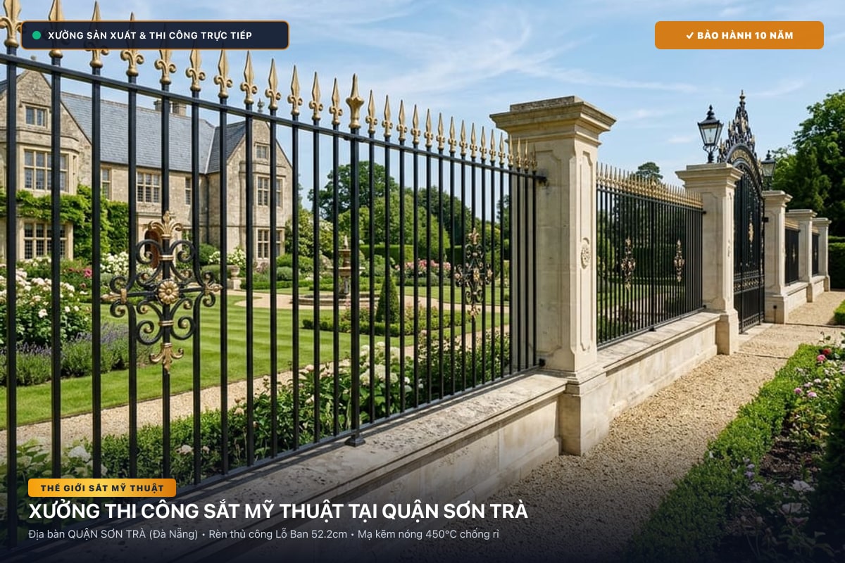 Xưởng thi công sắt mỹ thuật tại Quận Sơn Trà - Cổng sắt biệt thự, cầu thang nghệ thuật