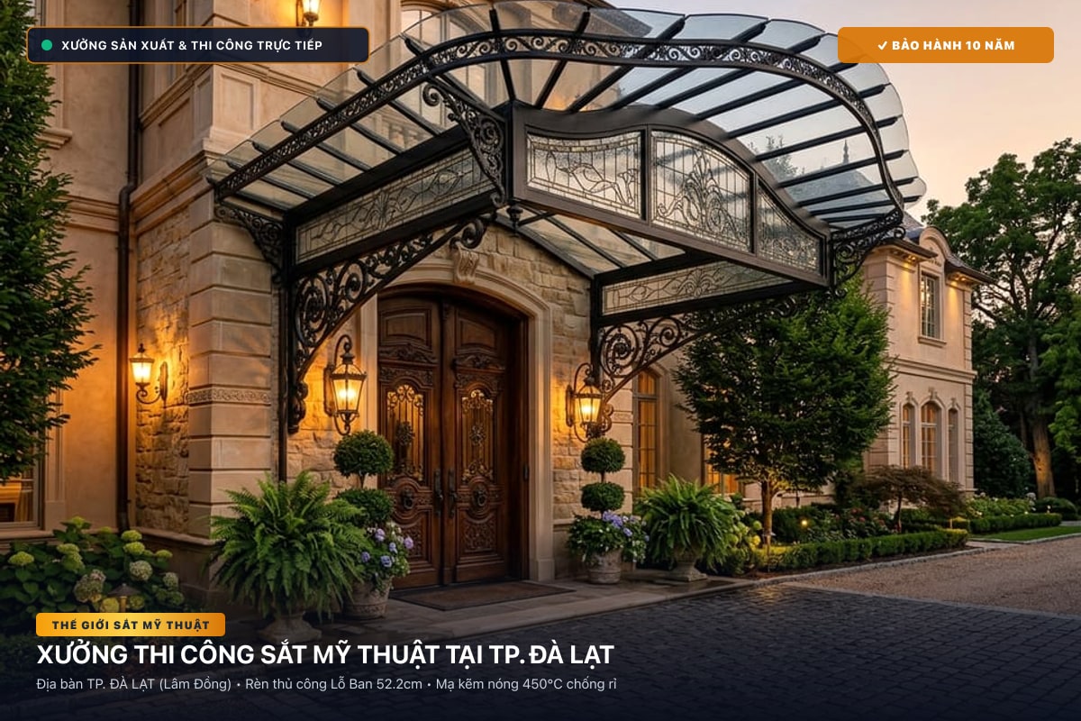 Xưởng thi công sắt mỹ thuật tại TP. Đà Lạt - Cổng sắt biệt thự, cầu thang nghệ thuật