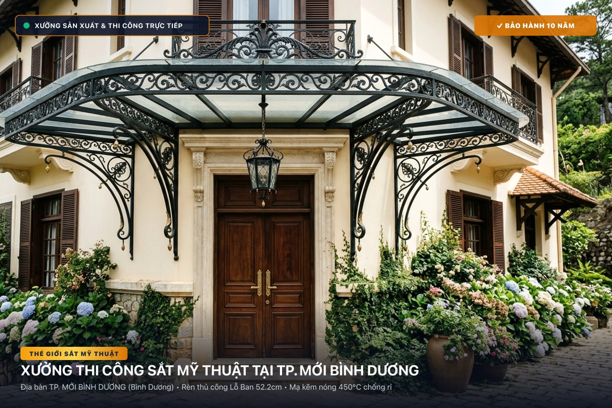 Xưởng thi công sắt mỹ thuật tại TP. Mới Bình Dương - Cổng sắt biệt thự, cầu thang nghệ thuật