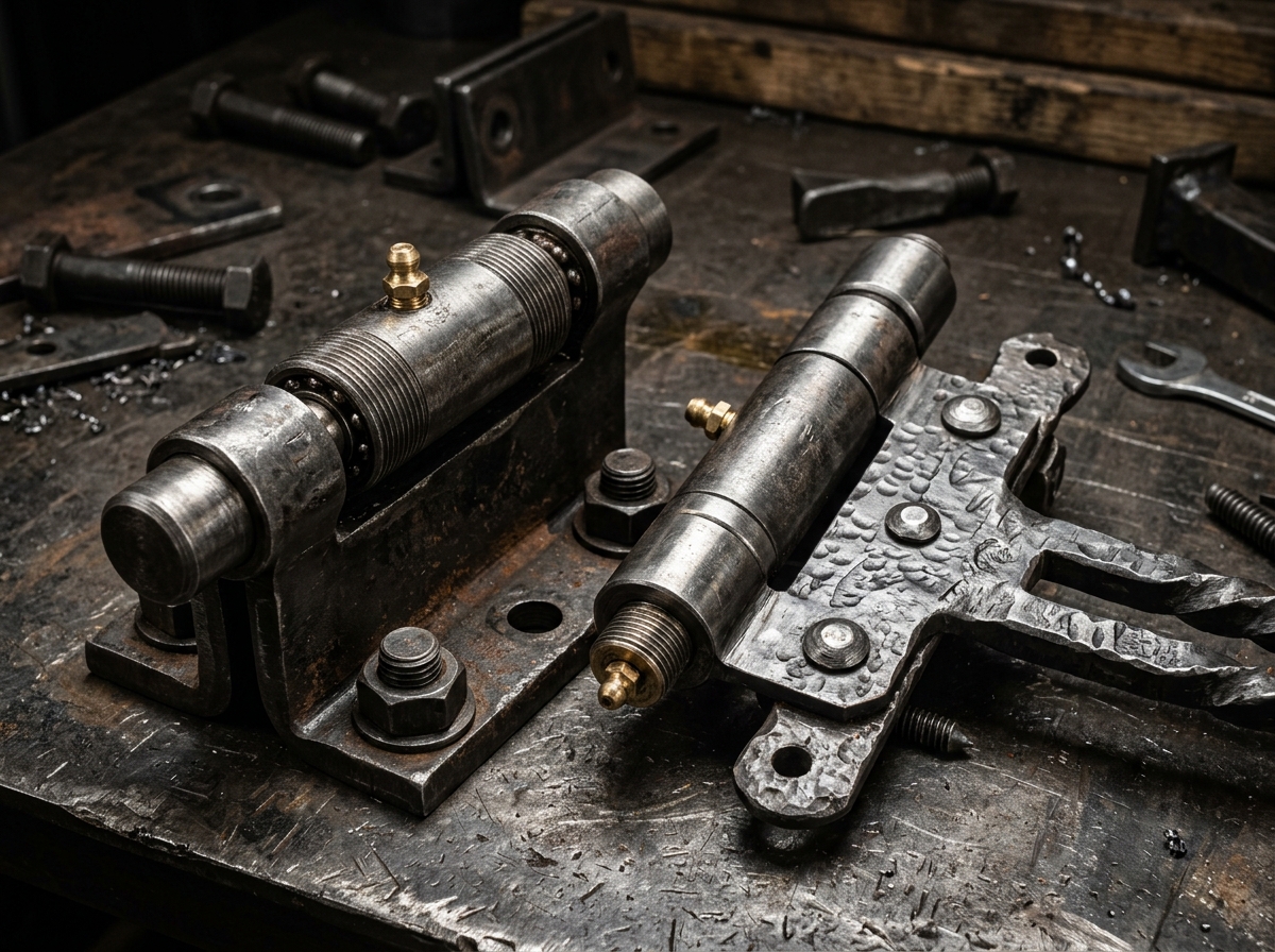 Bản lề cối xoay chịu lực thép nguyên khối tiện CNC cho cổng biệt thự